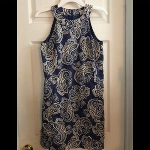 Ann Taylor Loft Racerback Tank Blue Print Sz 2